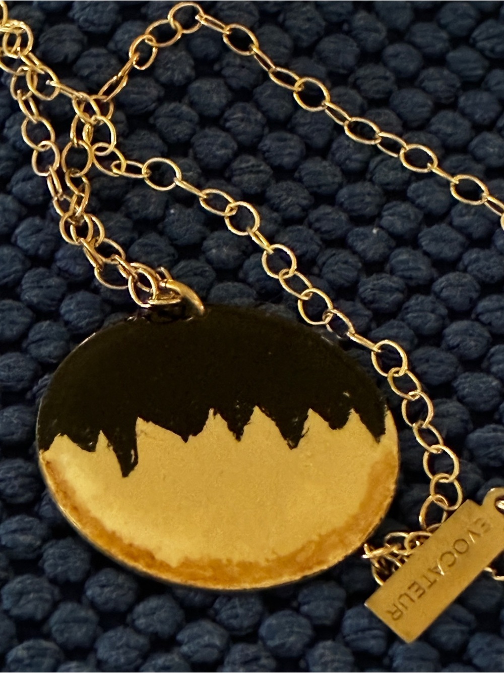 Silpada Sterling silver Round Pendant Necklace with Black Enamel Accent
